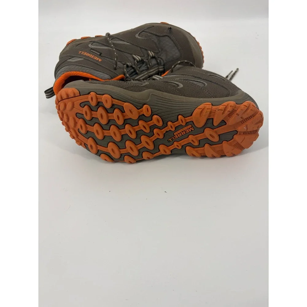 Merrell Kids Chameleon 7 Access Mid Waterproof Hiking Boots Brown Orange Size 5M